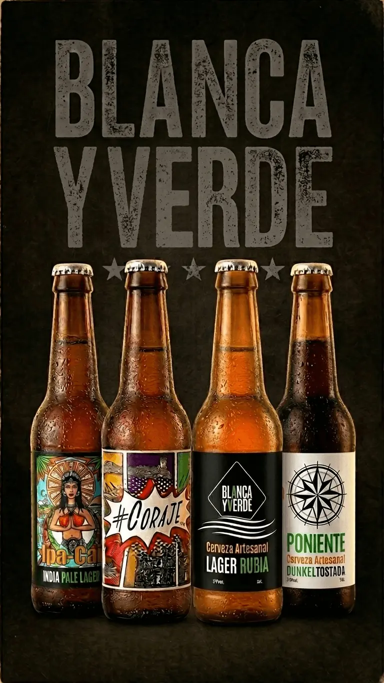 cervezas blanca y verde